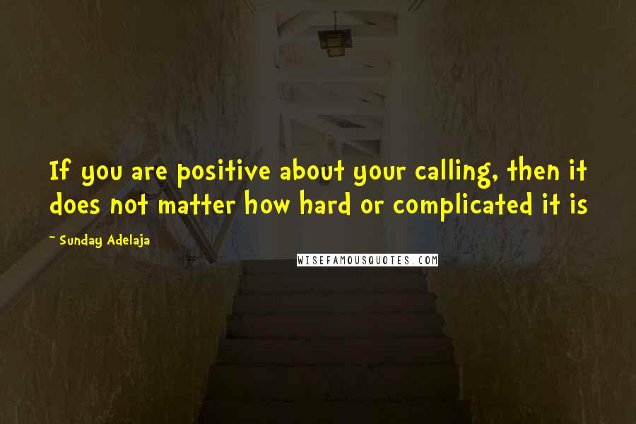 Sunday Adelaja Quotes: If you are positive about your calling, then it does not matter how hard or complicated it is