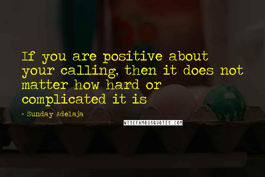 Sunday Adelaja Quotes: If you are positive about your calling, then it does not matter how hard or complicated it is