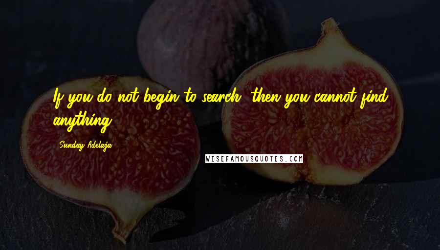 Sunday Adelaja Quotes: If you do not begin to search, then you cannot find anything