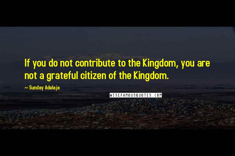 Sunday Adelaja Quotes: If you do not contribute to the Kingdom, you are not a grateful citizen of the Kingdom.