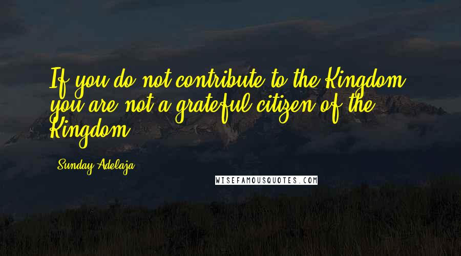 Sunday Adelaja Quotes: If you do not contribute to the Kingdom, you are not a grateful citizen of the Kingdom.