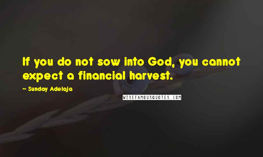 Sunday Adelaja Quotes: If you do not sow into God, you cannot expect a financial harvest.