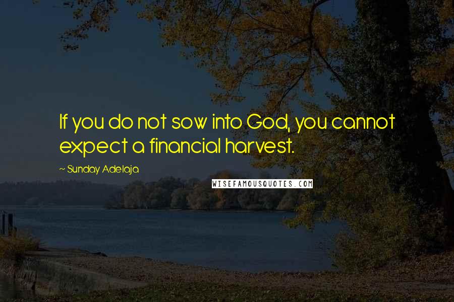 Sunday Adelaja Quotes: If you do not sow into God, you cannot expect a financial harvest.