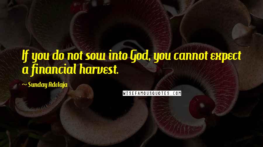 Sunday Adelaja Quotes: If you do not sow into God, you cannot expect a financial harvest.