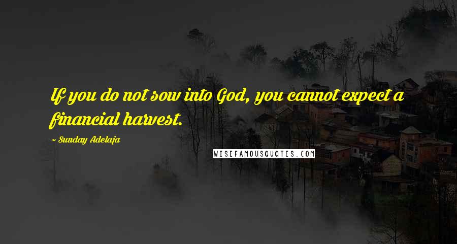 Sunday Adelaja Quotes: If you do not sow into God, you cannot expect a financial harvest.