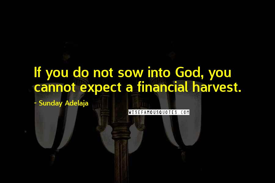 Sunday Adelaja Quotes: If you do not sow into God, you cannot expect a financial harvest.