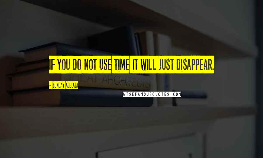 Sunday Adelaja Quotes: If you do not use time it will just disappear.