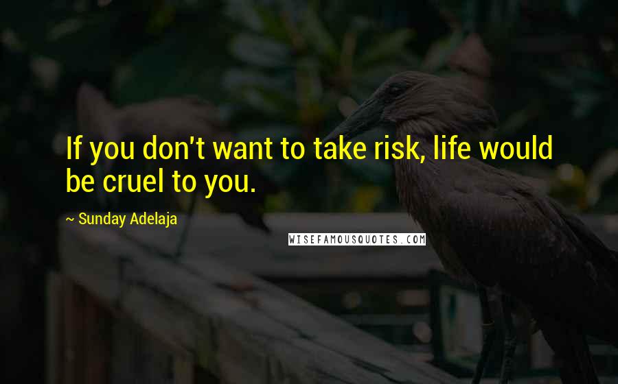 Sunday Adelaja Quotes: If you don't want to take risk, life would be cruel to you.