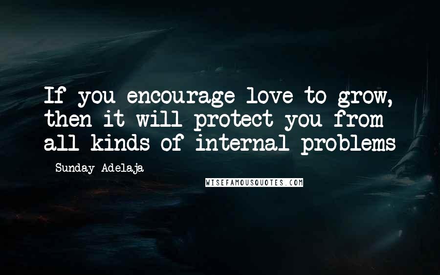 Sunday Adelaja Quotes: If you encourage love to grow, then it will protect you from all kinds of internal problems