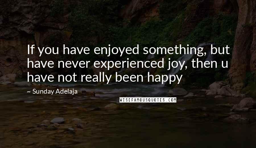 Sunday Adelaja Quotes: If you have enjoyed something, but have never experienced joy, then u have not really been happy