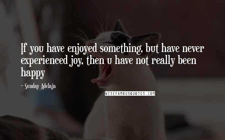 Sunday Adelaja Quotes: If you have enjoyed something, but have never experienced joy, then u have not really been happy