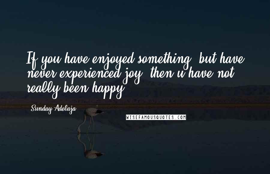 Sunday Adelaja Quotes: If you have enjoyed something, but have never experienced joy, then u have not really been happy