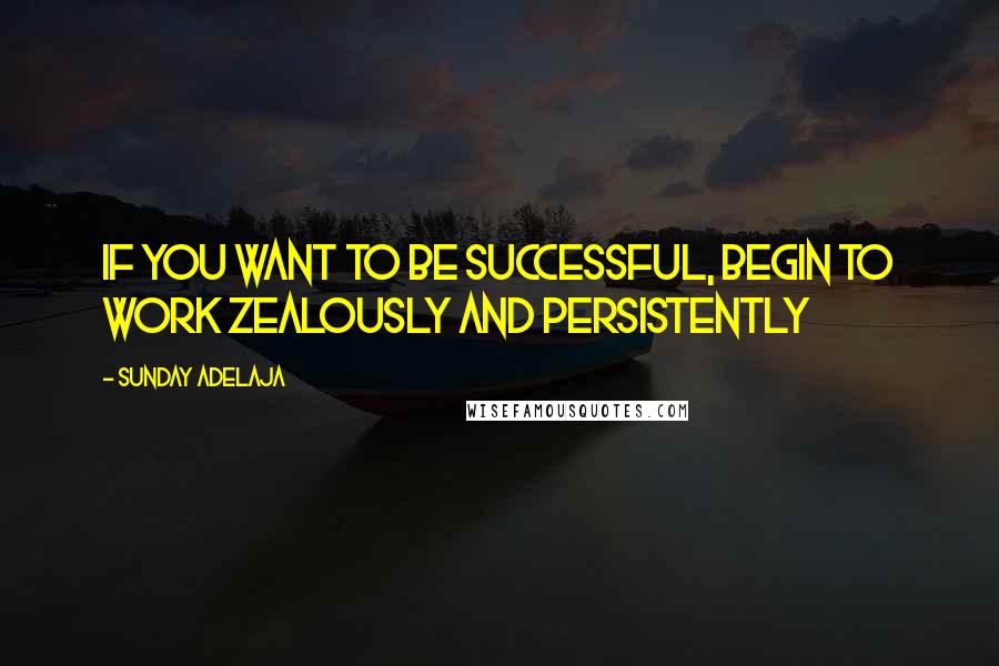 Sunday Adelaja Quotes: If you want to be successful, begin to work zealously and persistently