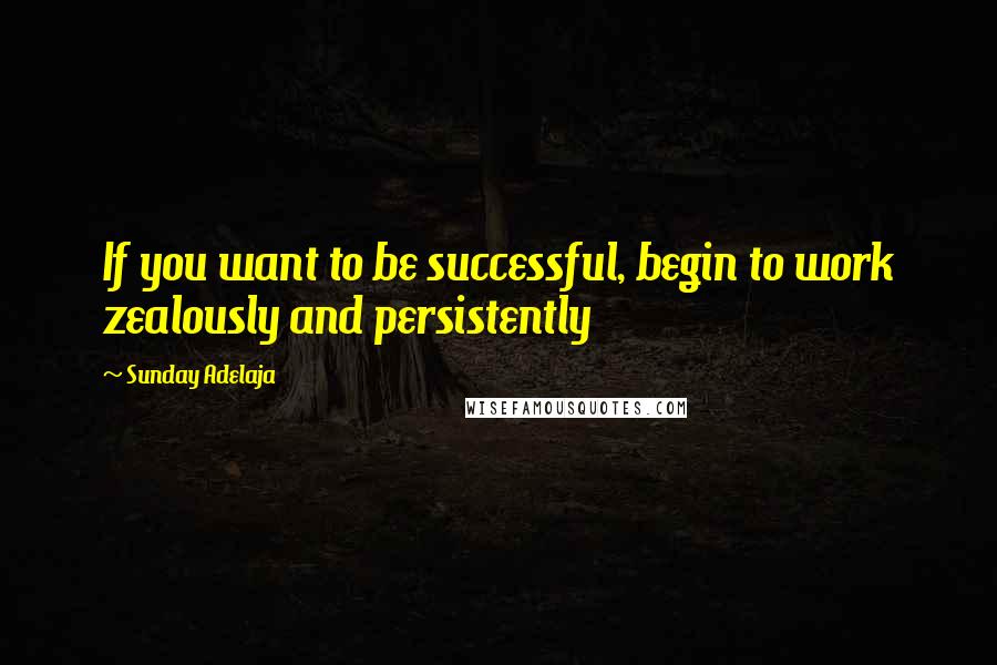 Sunday Adelaja Quotes: If you want to be successful, begin to work zealously and persistently