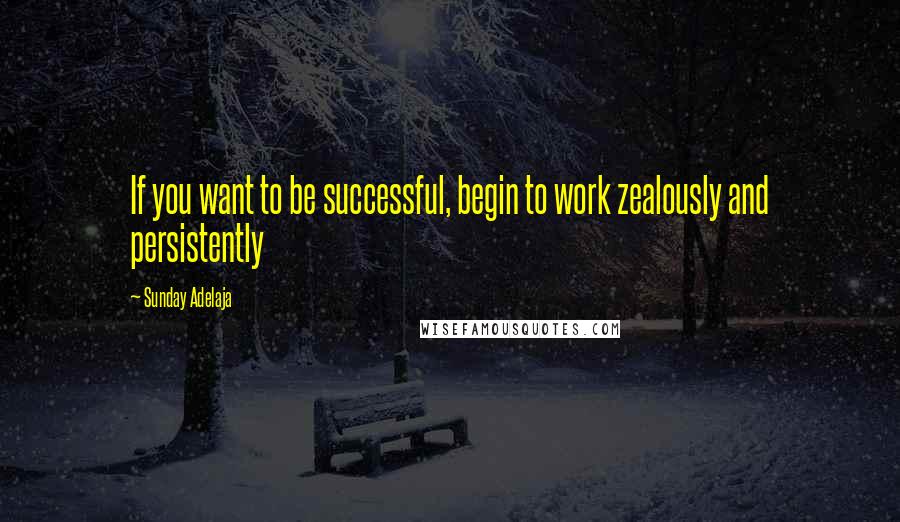 Sunday Adelaja Quotes: If you want to be successful, begin to work zealously and persistently