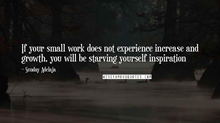 Sunday Adelaja Quotes: If your small work does not experience increase and growth, you will be starving yourself inspiration