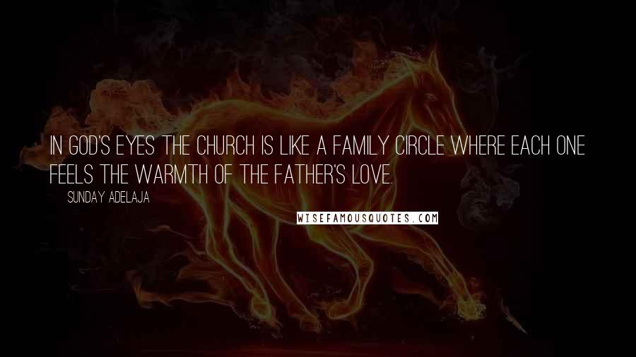 Sunday Adelaja Quotes: In God's eyes the church is like a family circle where each one feels the warmth of the Father's love.