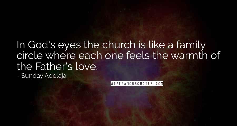 Sunday Adelaja Quotes: In God's eyes the church is like a family circle where each one feels the warmth of the Father's love.