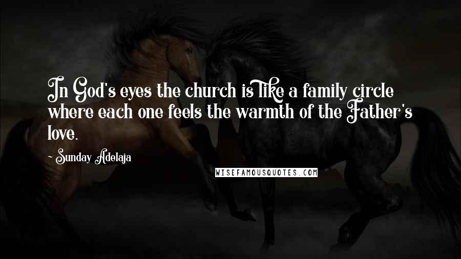 Sunday Adelaja Quotes: In God's eyes the church is like a family circle where each one feels the warmth of the Father's love.