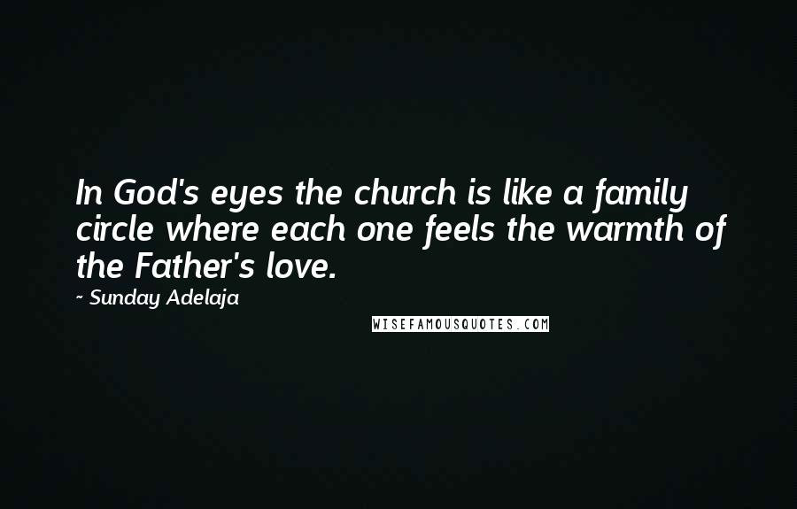 Sunday Adelaja Quotes: In God's eyes the church is like a family circle where each one feels the warmth of the Father's love.