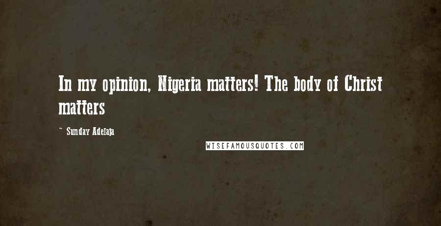 Sunday Adelaja Quotes: In my opinion, Nigeria matters! The body of Christ matters
