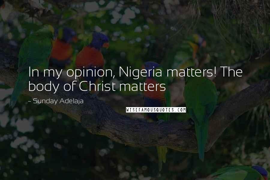 Sunday Adelaja Quotes: In my opinion, Nigeria matters! The body of Christ matters