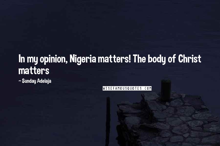 Sunday Adelaja Quotes: In my opinion, Nigeria matters! The body of Christ matters