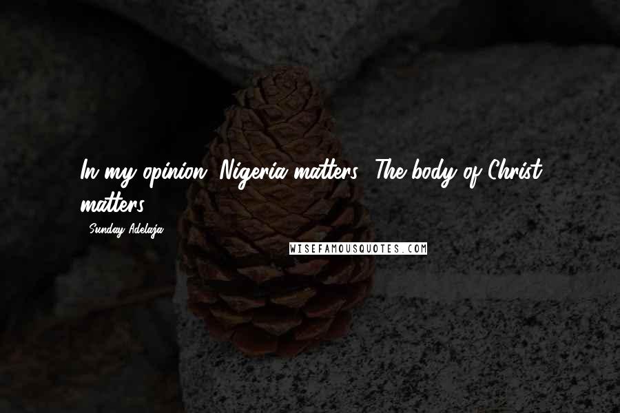 Sunday Adelaja Quotes: In my opinion, Nigeria matters! The body of Christ matters