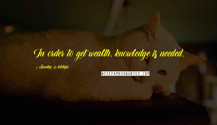 Sunday Adelaja Quotes: In order to get wealth, knowledge is needed.