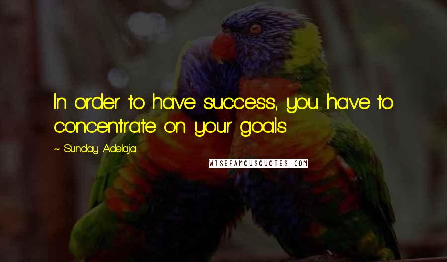 Sunday Adelaja Quotes: In order to have success, you have to concentrate on your goals.