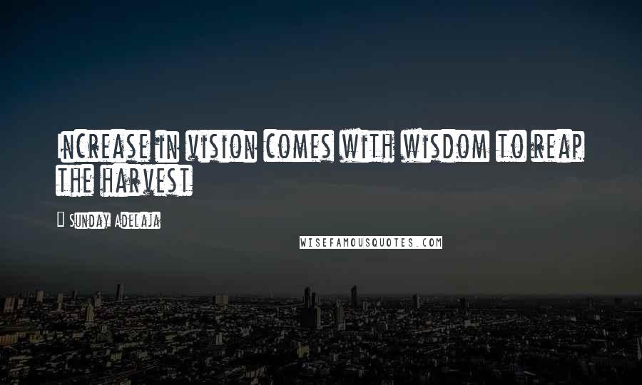 Sunday Adelaja Quotes: Increase in vision comes with wisdom to reap the harvest