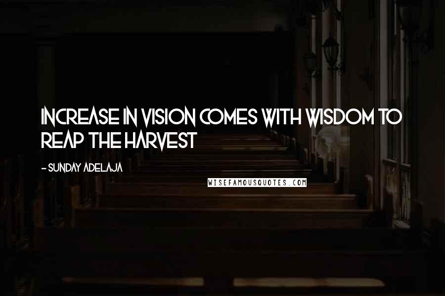 Sunday Adelaja Quotes: Increase in vision comes with wisdom to reap the harvest