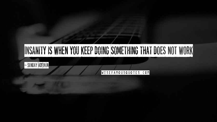 Sunday Adelaja Quotes: Insanity is when you keep doing something that does not work