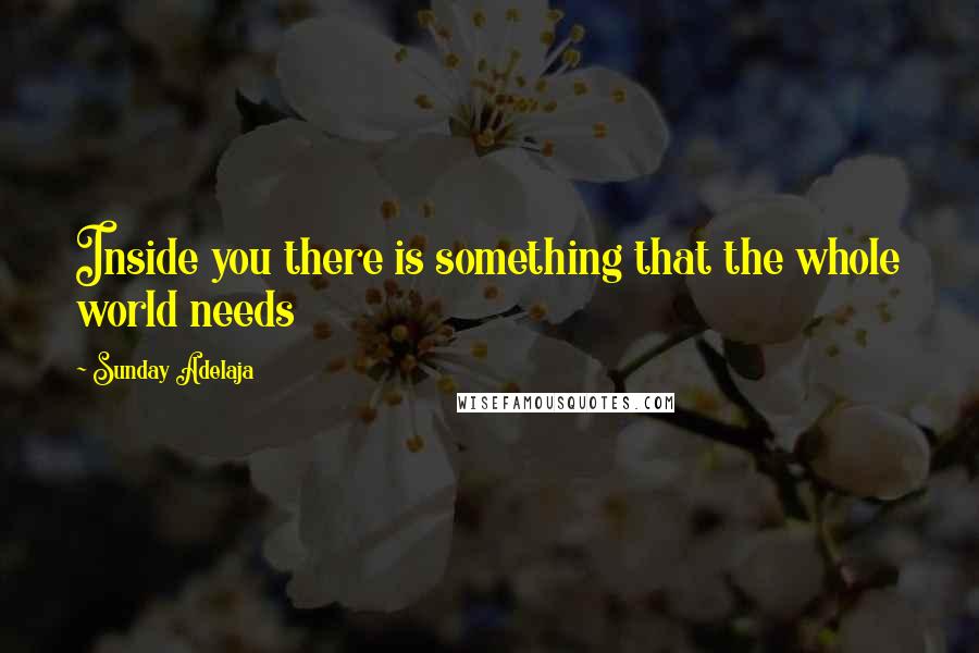 Sunday Adelaja Quotes: Inside you there is something that the whole world needs