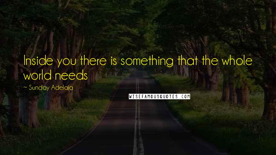 Sunday Adelaja Quotes: Inside you there is something that the whole world needs