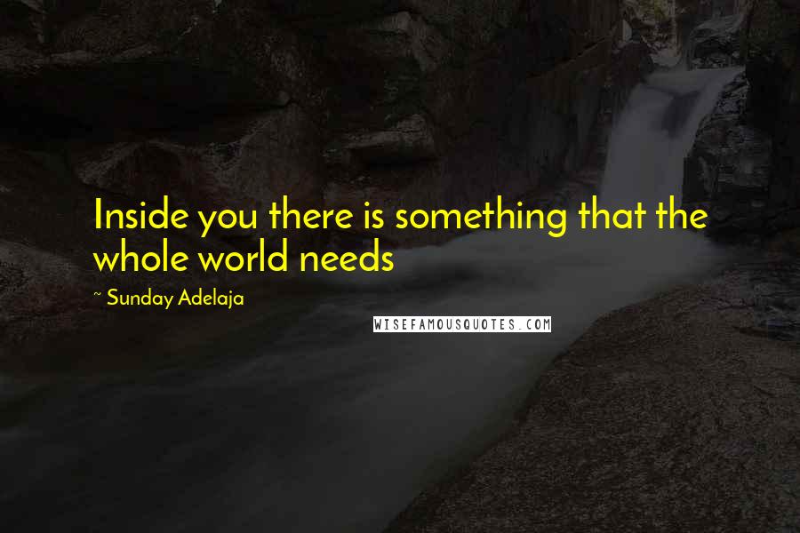 Sunday Adelaja Quotes: Inside you there is something that the whole world needs