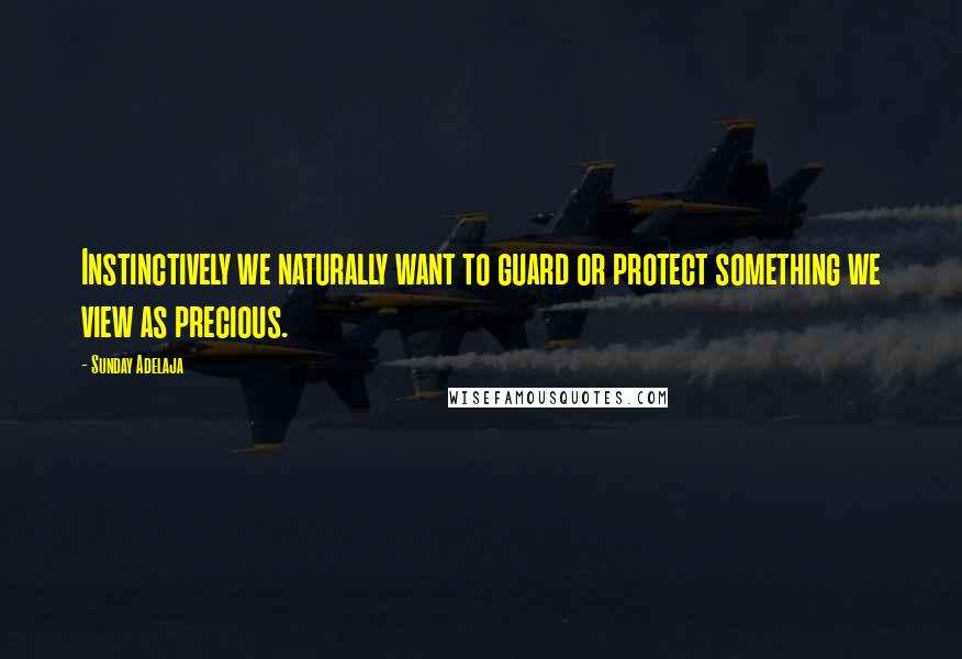 Sunday Adelaja Quotes: Instinctively we naturally want to guard or protect something we view as precious.
