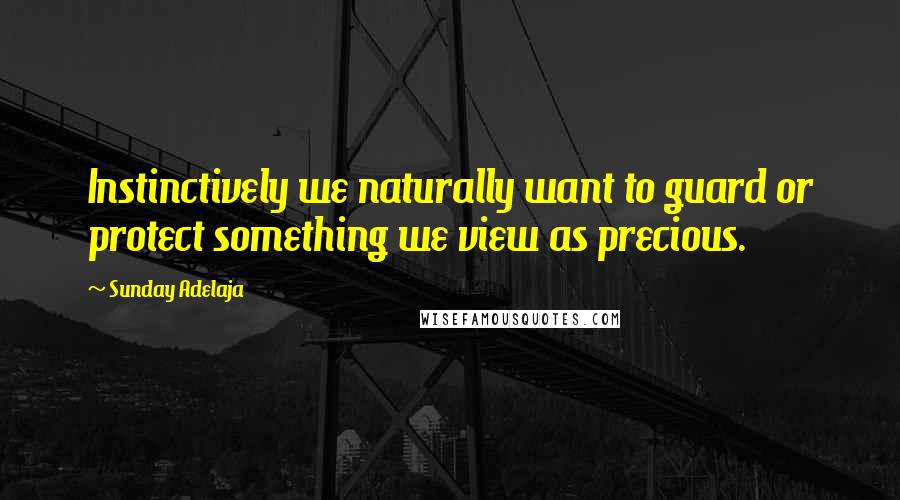 Sunday Adelaja Quotes: Instinctively we naturally want to guard or protect something we view as precious.