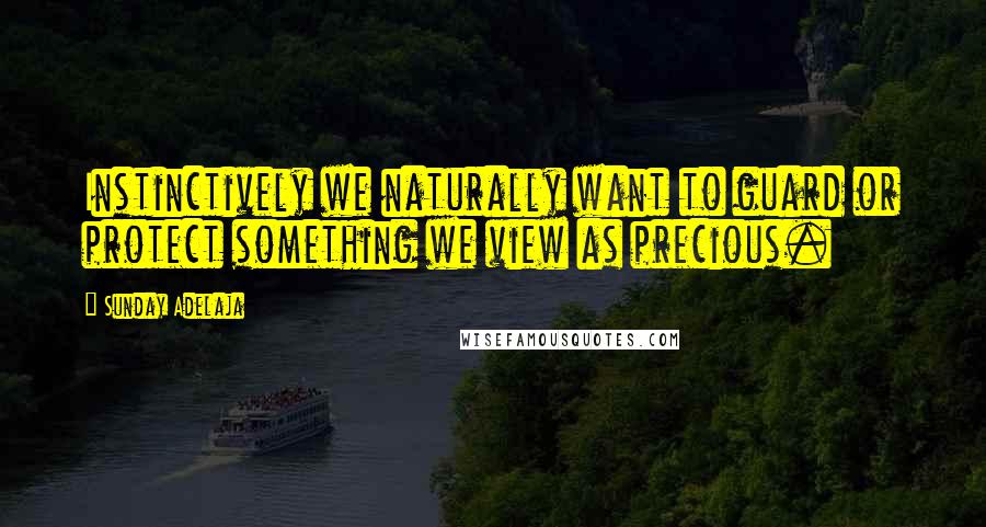 Sunday Adelaja Quotes: Instinctively we naturally want to guard or protect something we view as precious.