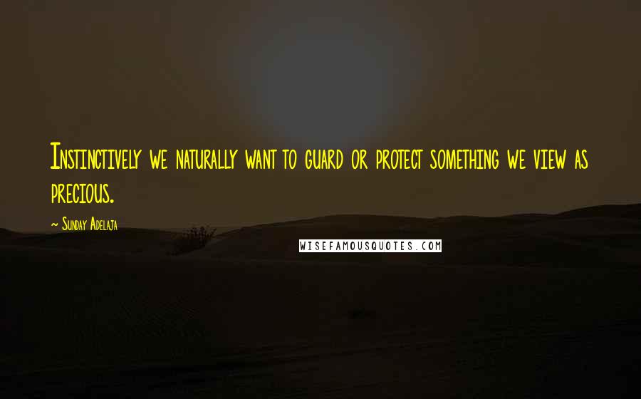 Sunday Adelaja Quotes: Instinctively we naturally want to guard or protect something we view as precious.