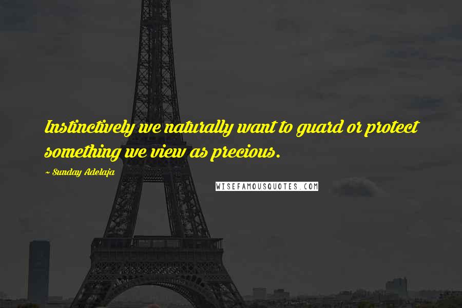Sunday Adelaja Quotes: Instinctively we naturally want to guard or protect something we view as precious.