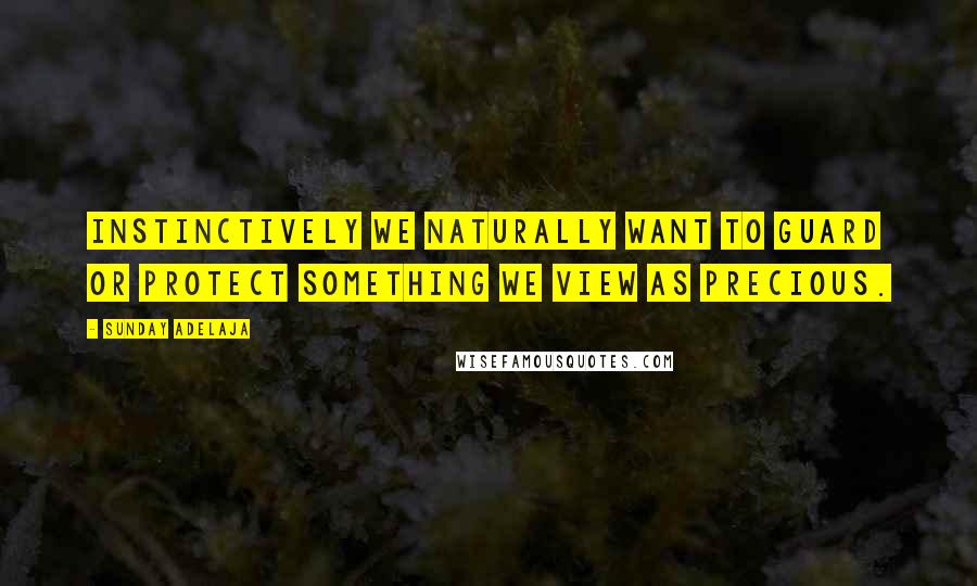 Sunday Adelaja Quotes: Instinctively we naturally want to guard or protect something we view as precious.