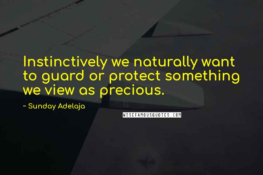 Sunday Adelaja Quotes: Instinctively we naturally want to guard or protect something we view as precious.