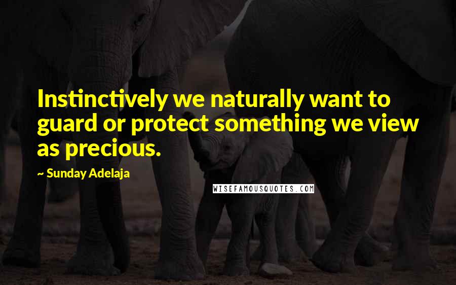 Sunday Adelaja Quotes: Instinctively we naturally want to guard or protect something we view as precious.