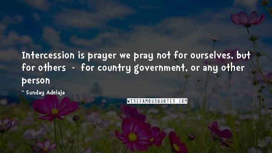 Sunday Adelaja Quotes: Intercession is prayer we pray not for ourselves, but for others  -  for country government, or any other person