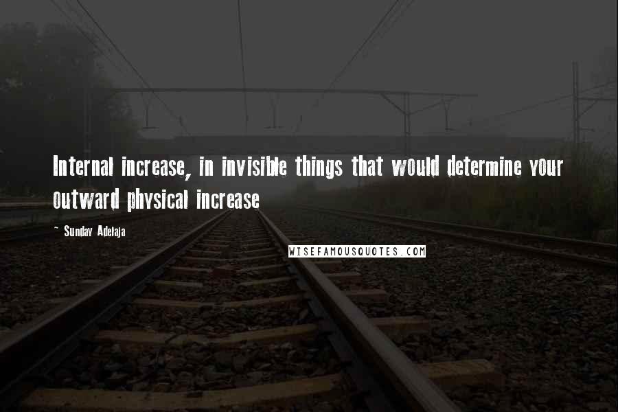 Sunday Adelaja Quotes: Internal increase, in invisible things that would determine your outward physical increase