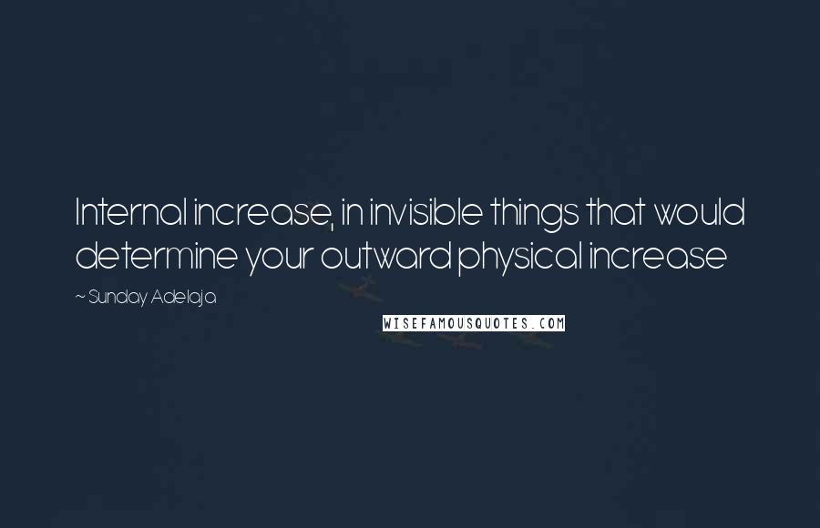 Sunday Adelaja Quotes: Internal increase, in invisible things that would determine your outward physical increase
