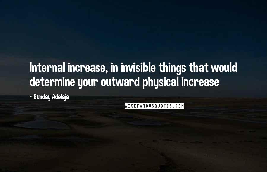 Sunday Adelaja Quotes: Internal increase, in invisible things that would determine your outward physical increase