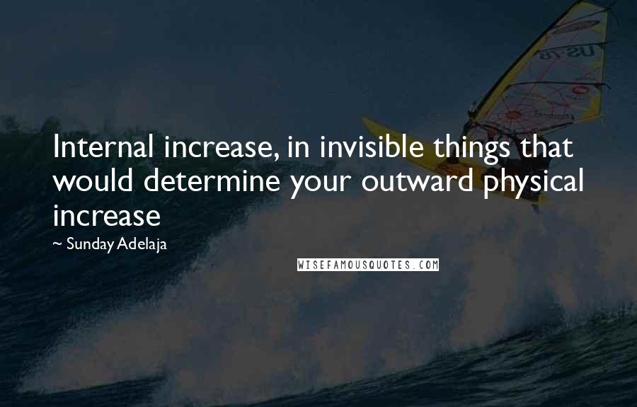 Sunday Adelaja Quotes: Internal increase, in invisible things that would determine your outward physical increase