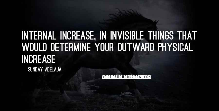 Sunday Adelaja Quotes: Internal increase, in invisible things that would determine your outward physical increase